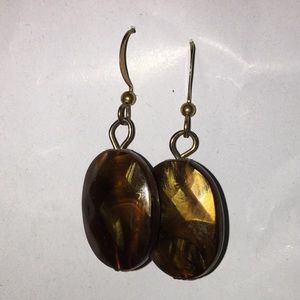 Brownish gold earrings